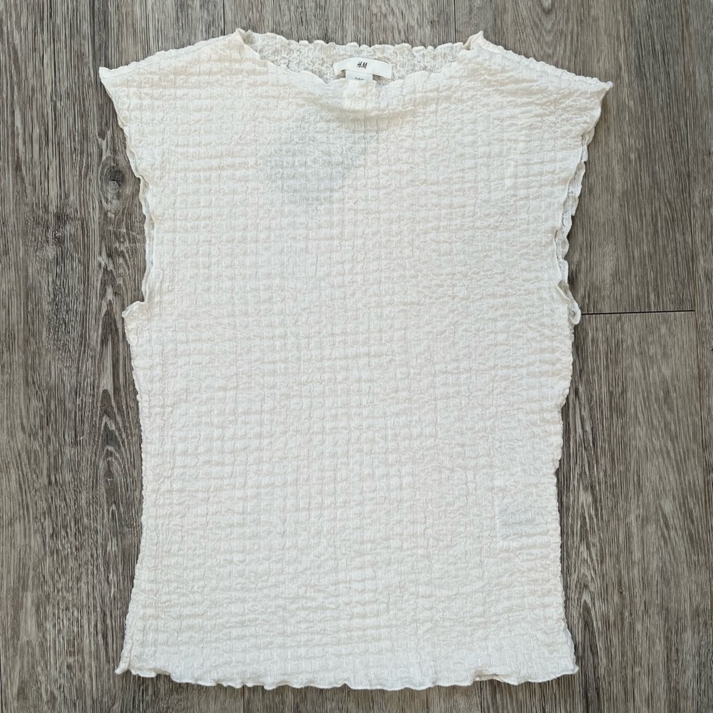 H&M Women's White Textured Top